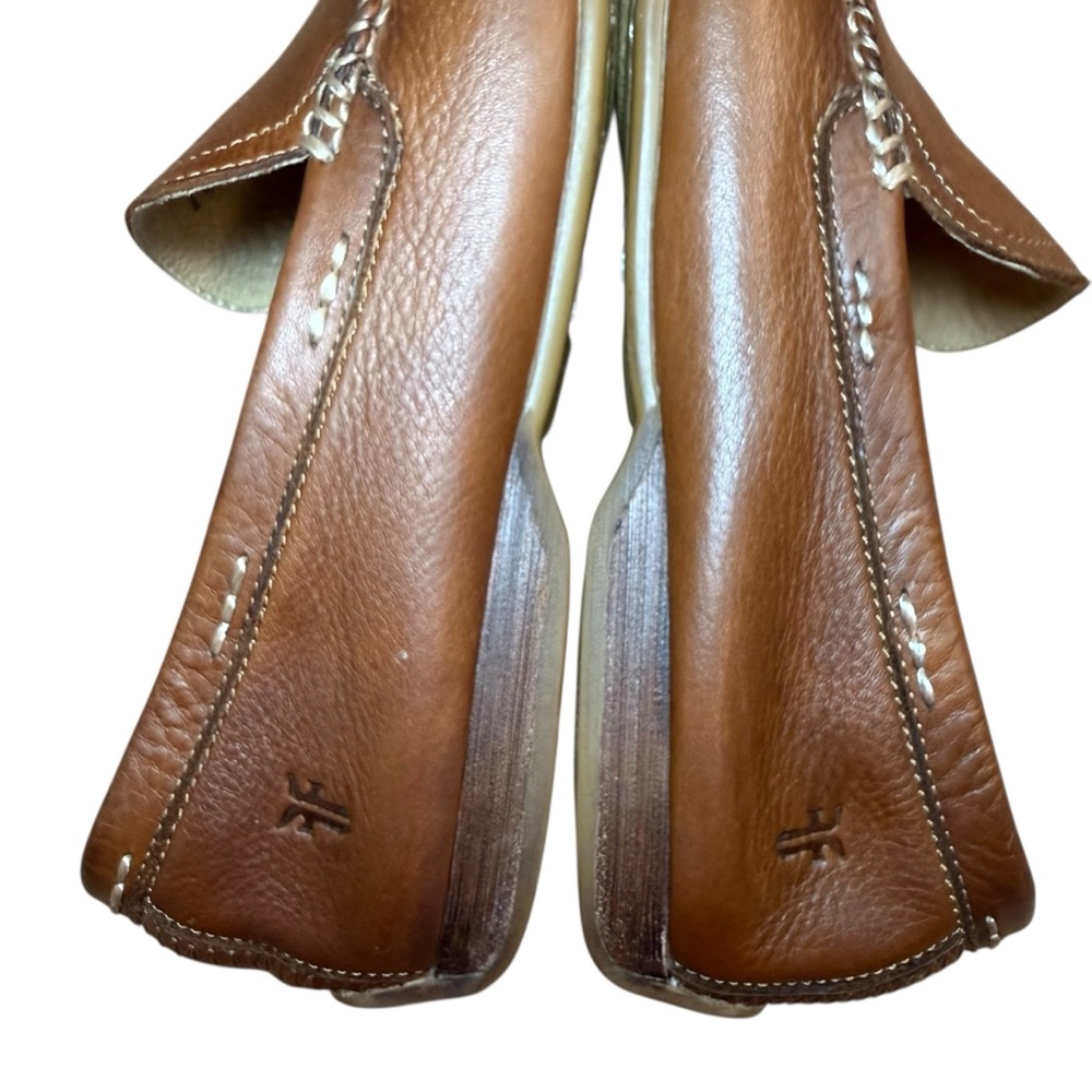 FRYE Brown Leather Moccasin Slip-Ons Driving Loafers Men’s Shoes - US Size 12 - Picture 11 of 14